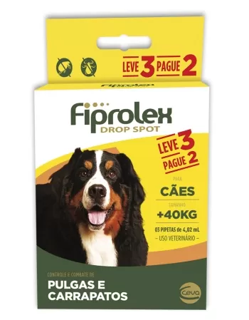 Combo leve 3 pague 2 Antipulgas e Carrapatos Ceva Fiprolex para Cães acima de 40 kg 4,02ml