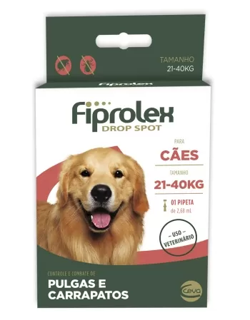 Antipulgas e Carrapatos Ceva Fiprolex para Cães de 21 a 40 Kg 2,68 ml