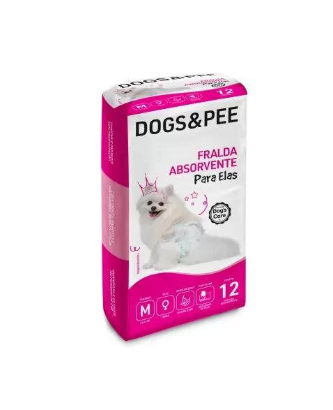 FRALDA HIGIENICA DESCARTAVEL FEMEA DOGS & PEE M 12