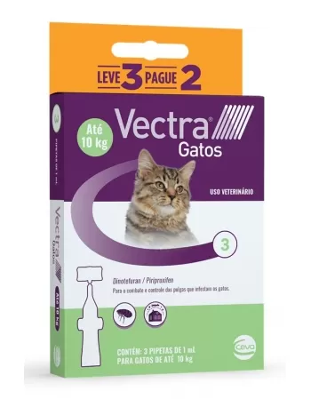 Combo Leve 3 Pague 2 Antipulgas Vectra Gatos 1 ml