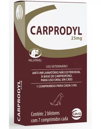 Antiinflamatório Ceva Carprodyl 25 mg 14 Comprimidos