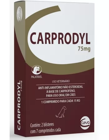 Antiinflamatório Ceva Carprodyl 75 mg 14 Comprimidos