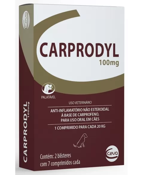 Antiinflamatório Ceva Carprodyl 100 mg 14 Comprimidos