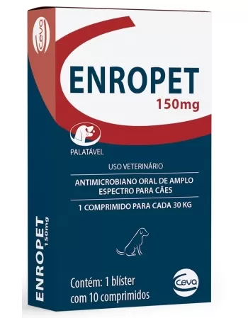 Antibiótico Ceva Enropet 150 mg 10 Comprimidos