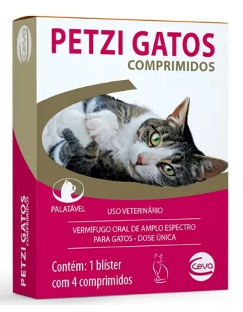 Vermífugo Ceva Petzi Gatos 4 Comprimidos